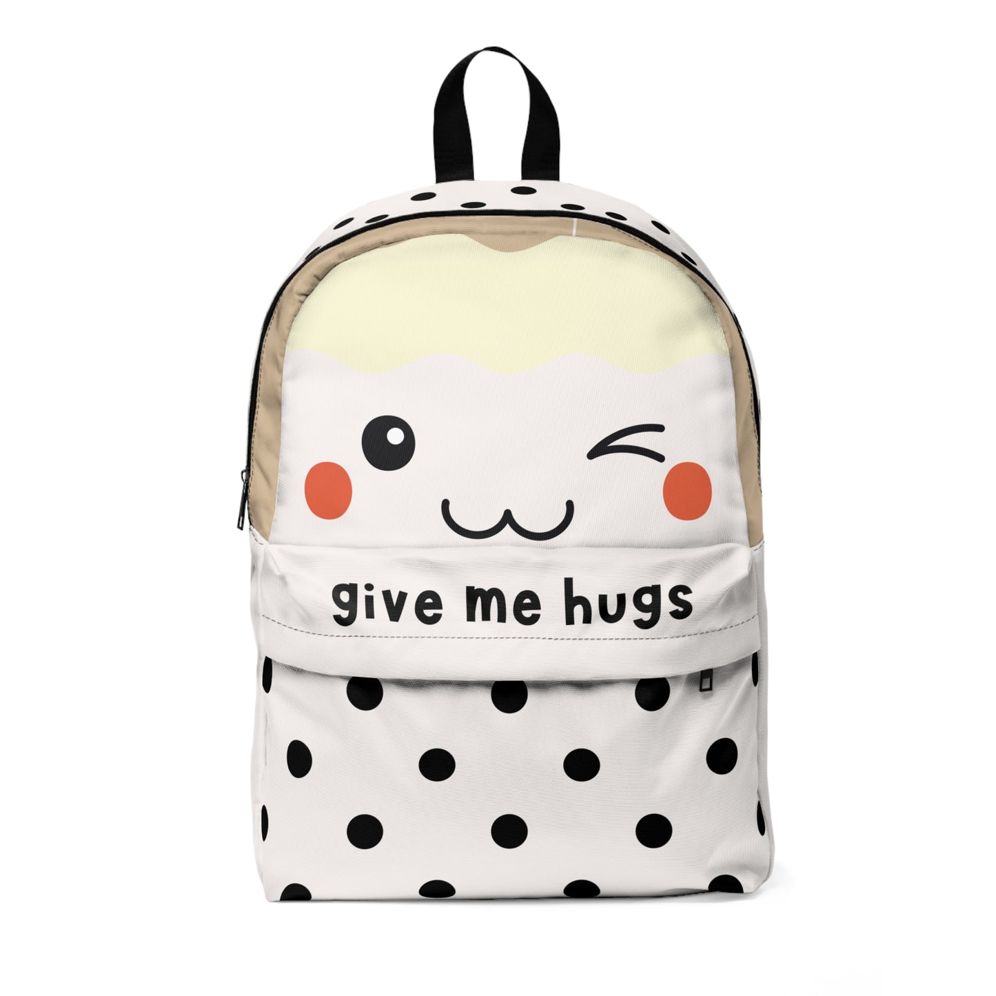 Cute in Dots Give Me Hugs | Classic Backpack Book Bag