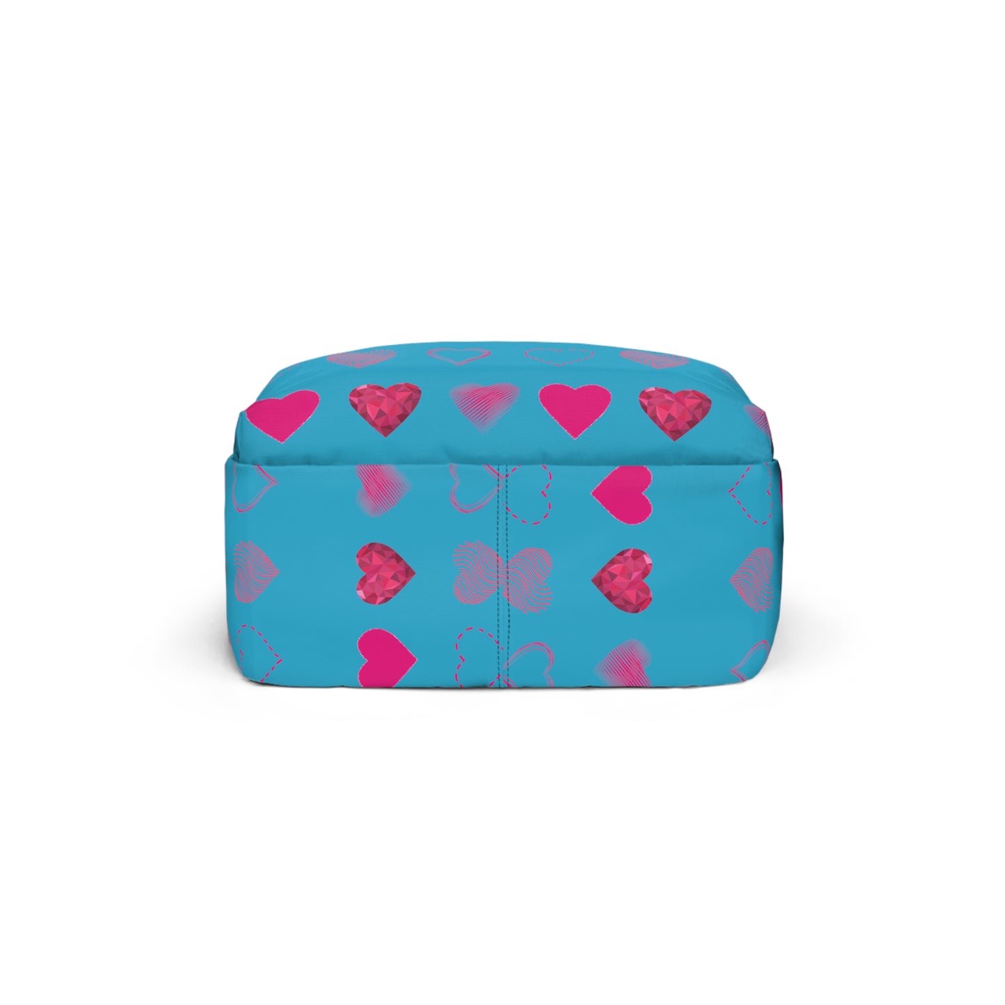 Blue with Pink Hearts | Classic Unisex Backpack Book Bag