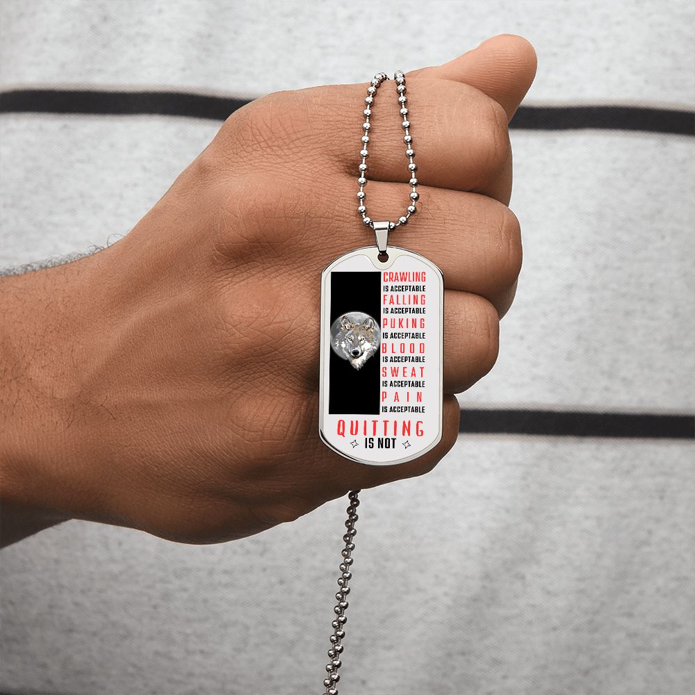 Warrior Wolf Moon To My Brother Son | Dog Tag Necklace