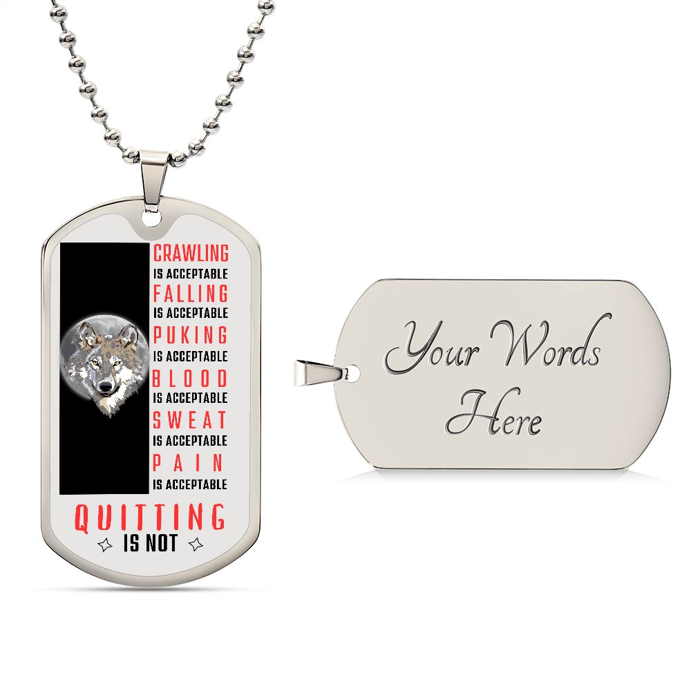 Warrior Wolf Moon To My Brother Son | Dog Tag Necklace