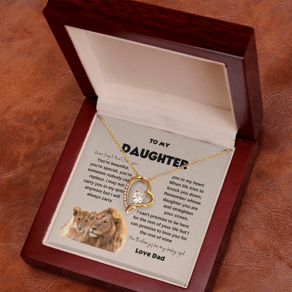 Daughter Necklace from Dad Never Forget | Necklace Gift