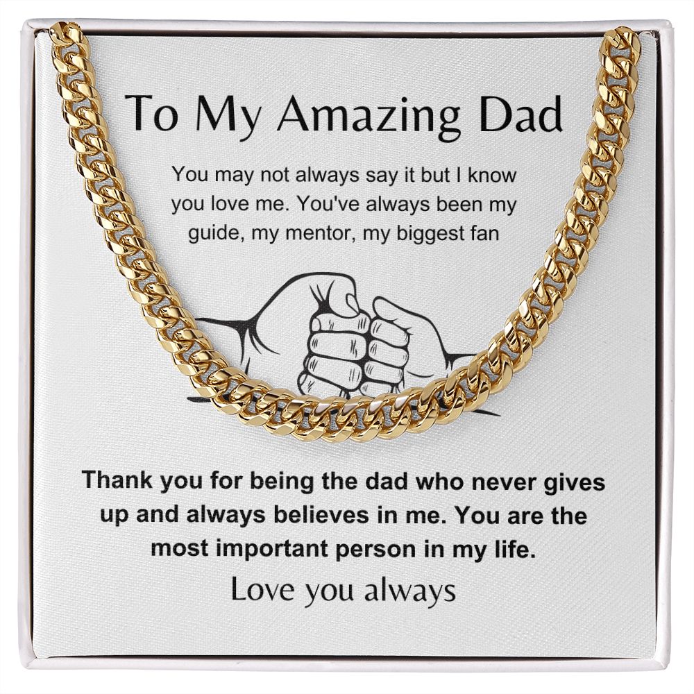 Amazing Father with Love | Cuban Link Chain Gift