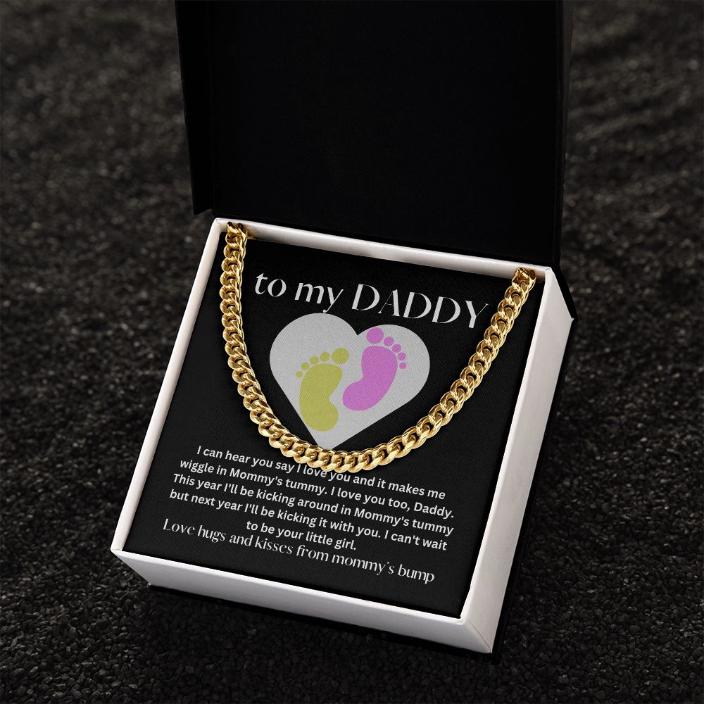 Girl Baby Bump Love | Cuban Link Chain Gift