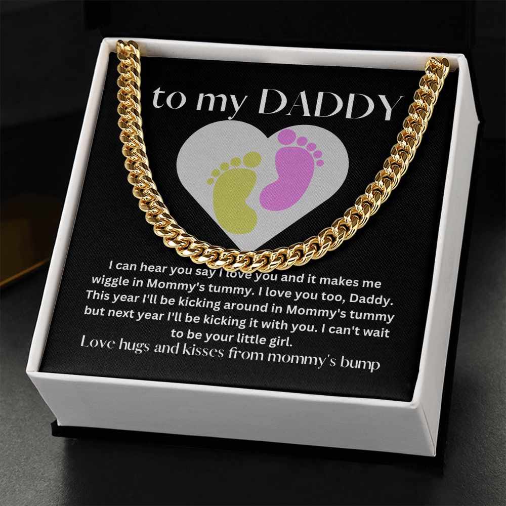 Girl Baby Bump Love | Cuban Link Chain Gift