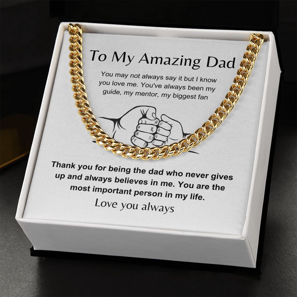 Amazing Father with Love | Cuban Link Chain Gift