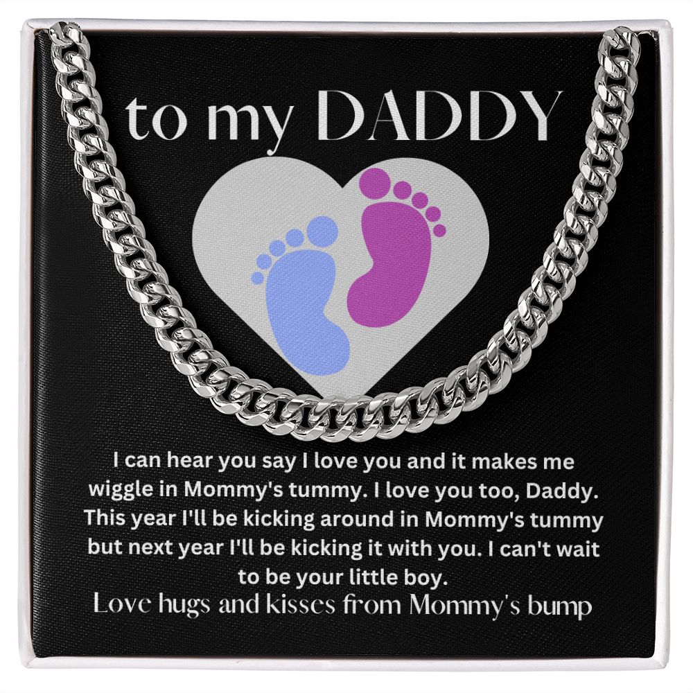 Boy Baby Bump Love | Cuban Link Chain Gift