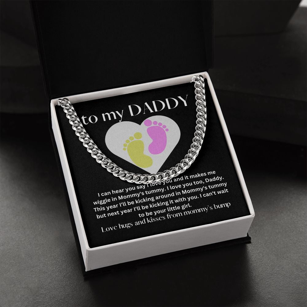 Girl Baby Bump Love | Cuban Link Chain Gift