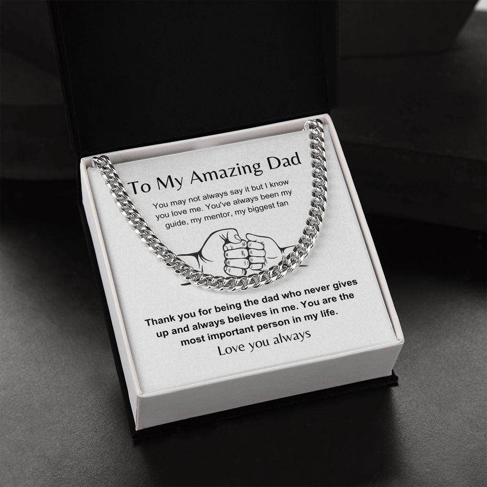 Amazing Father with Love | Cuban Link Chain Gift