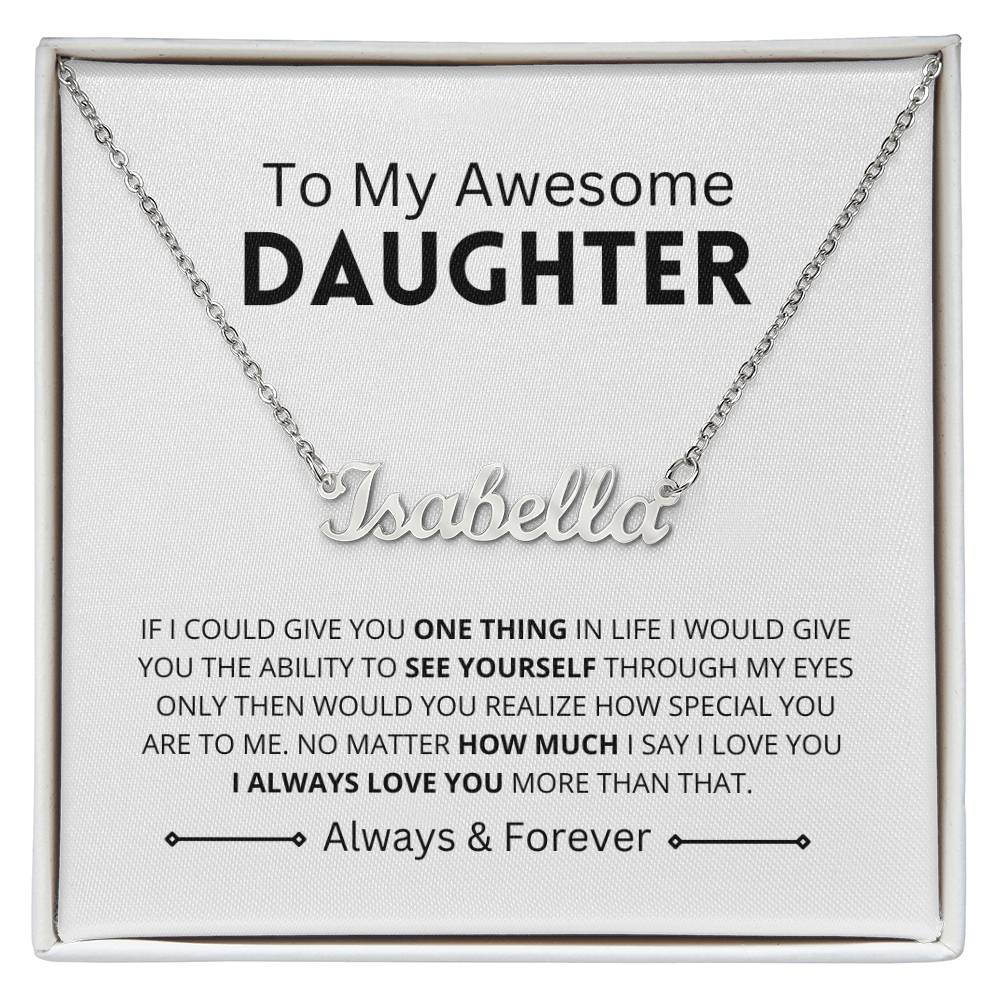 Awesome Daughter | Script Name Necklace Chain Gift