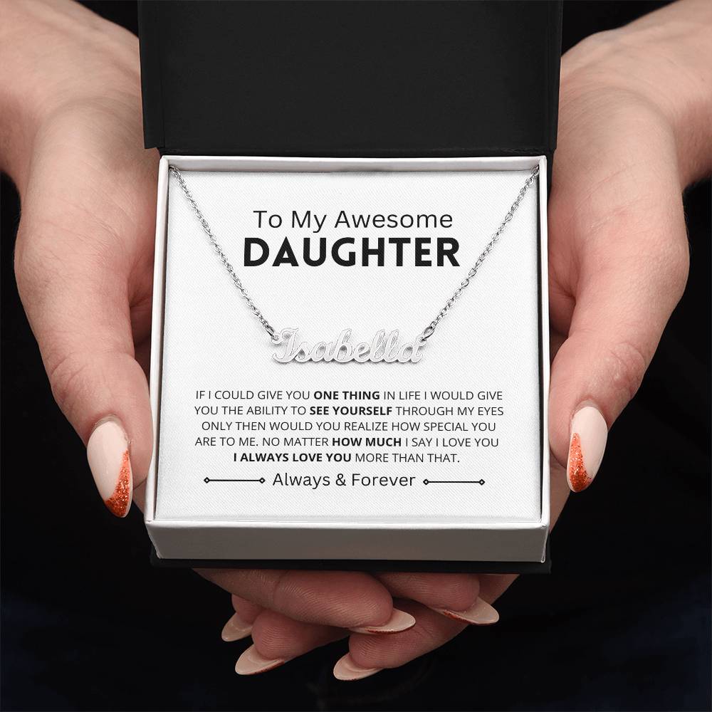 Awesome Daughter | Script Name Necklace Chain Gift
