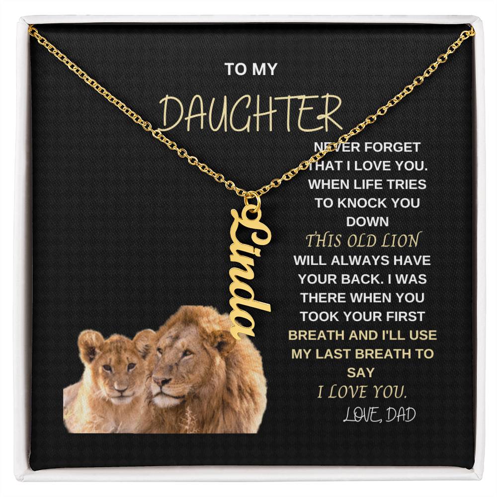 This Old Lion | Vertical Name Chain Daughter Gift