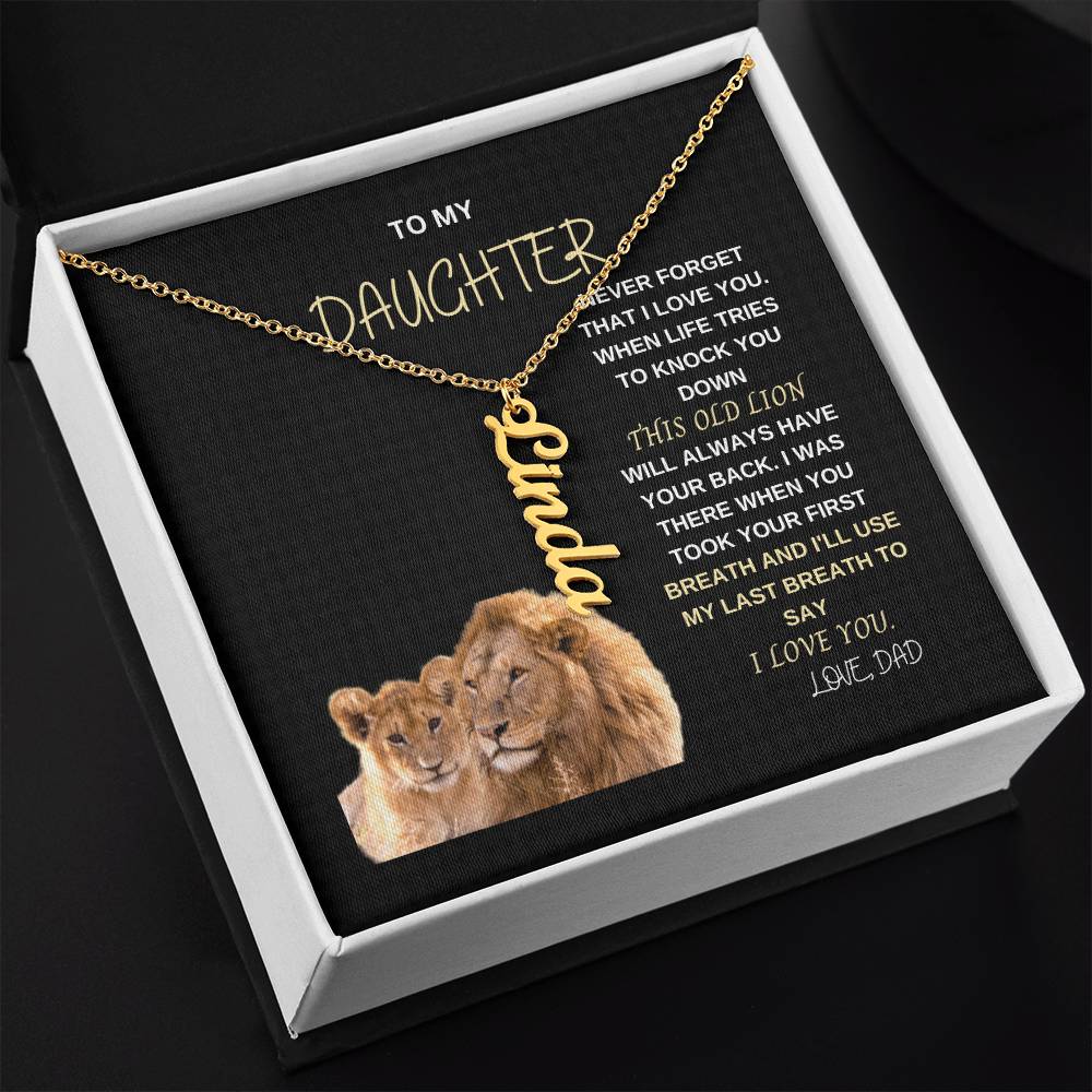 This Old Lion | Vertical Name Chain Daughter Gift