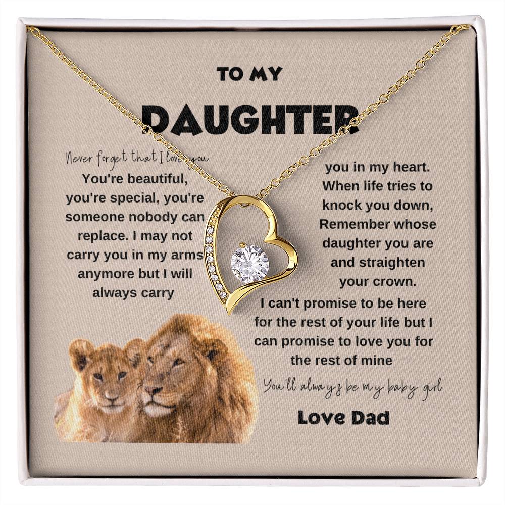Daughter Necklace from Dad Never Forget | Necklace Gift