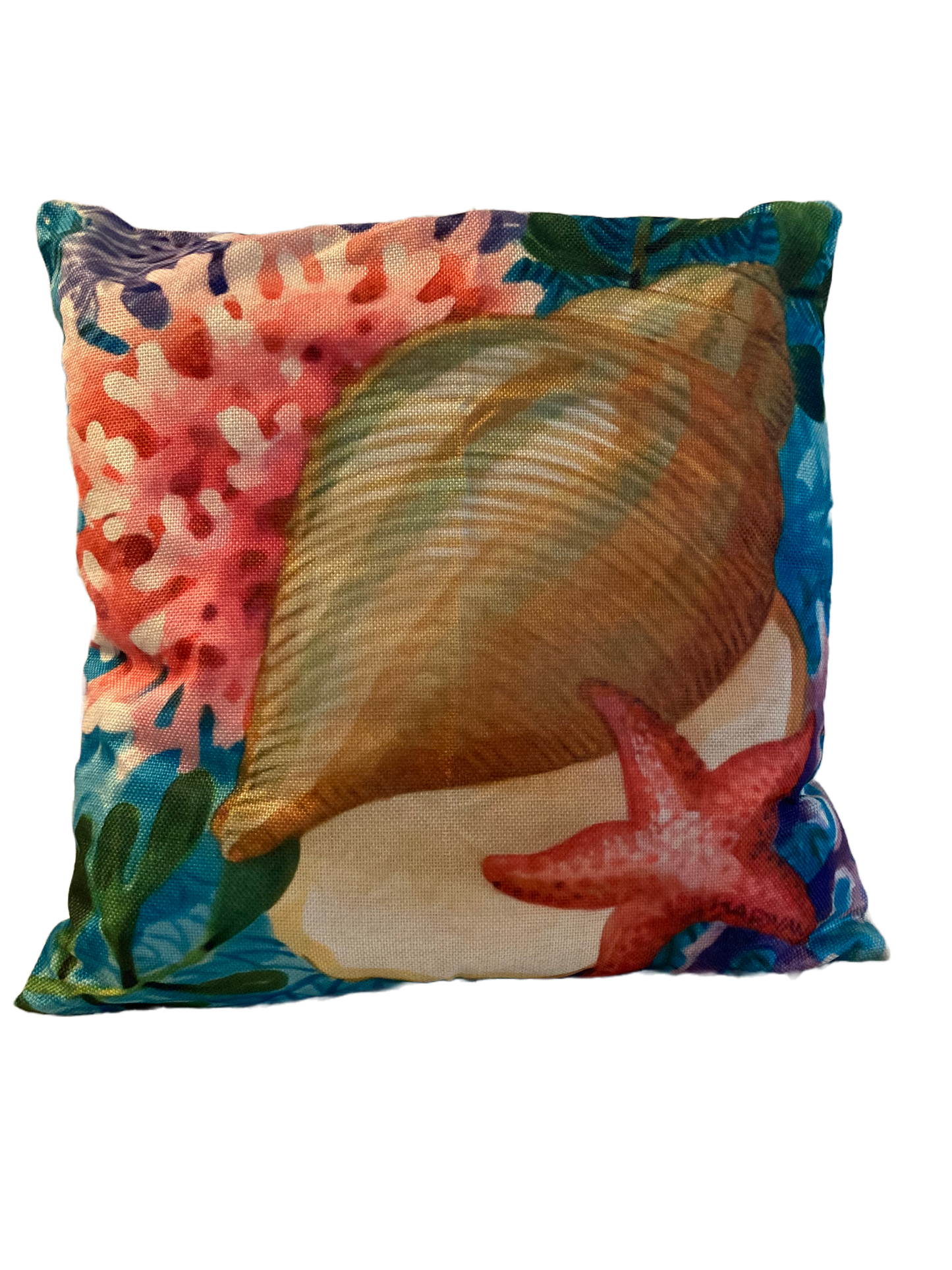 Ocean Starfish Pillow Cover Square 17"x17" Seahorse | Turtle | Seashell