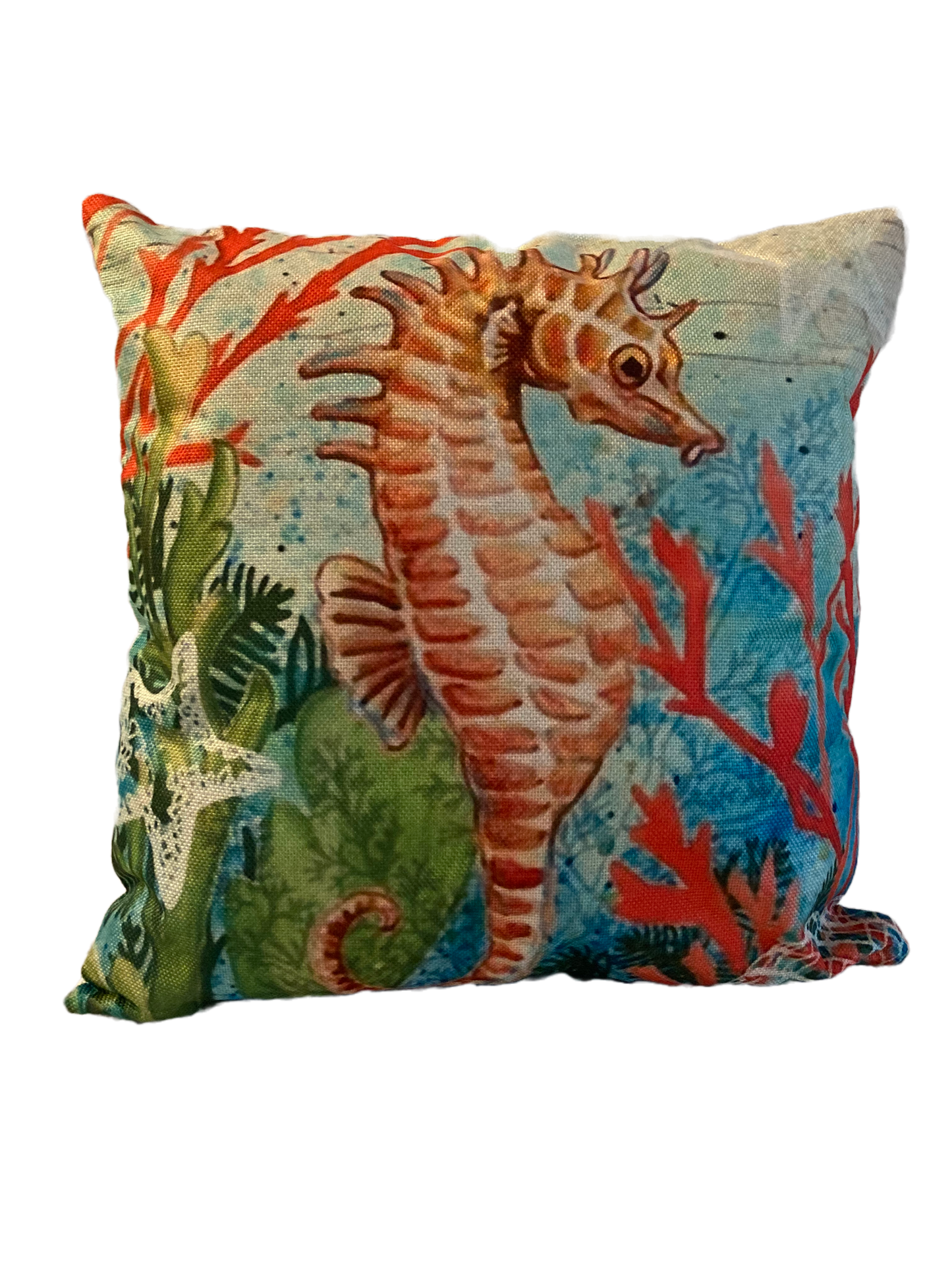 Ocean Starfish Pillow Cover Square 17"x17" Seahorse | Turtle | Seashell