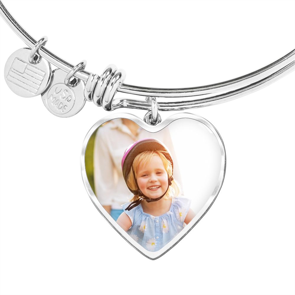 All My Love Personalized Photo Heart Keepsake Bangle