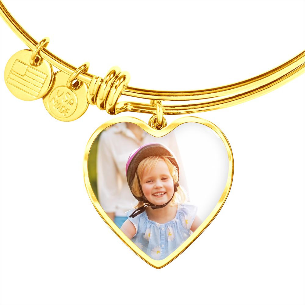 All My Love Personalized Photo Heart Keepsake Bangle