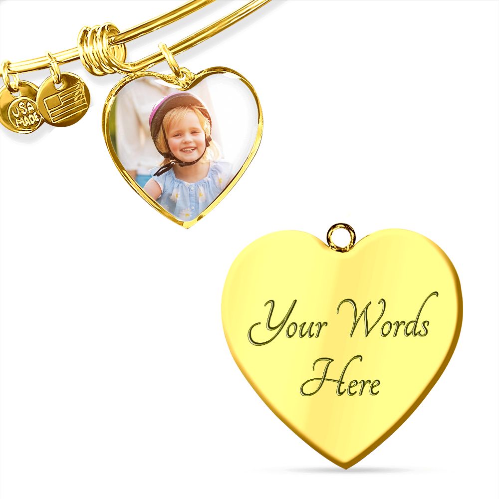 All My Love Personalized Photo Heart Keepsake Bangle