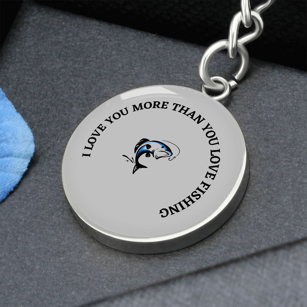 Graphic Circle Keychain For Keys | Love Fishing