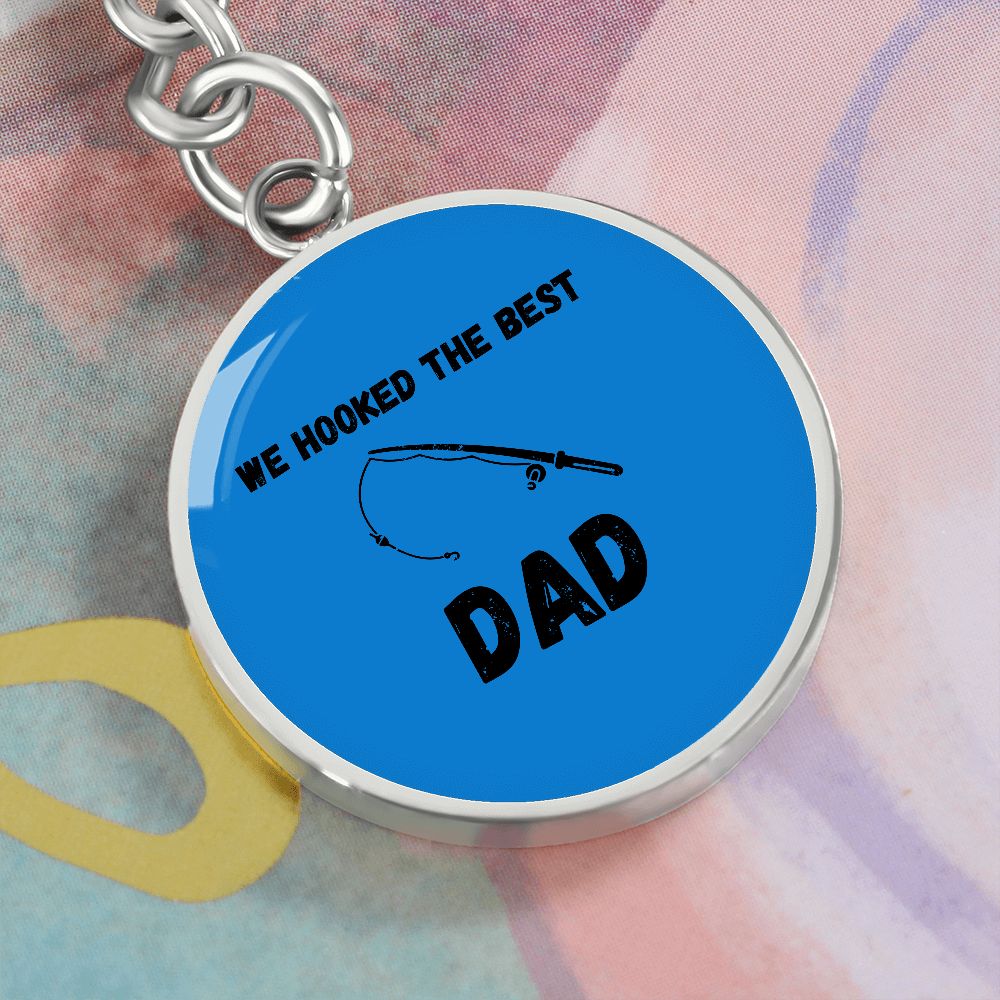 Graphic Circle Keychain For Keys | Fishing Best Dad