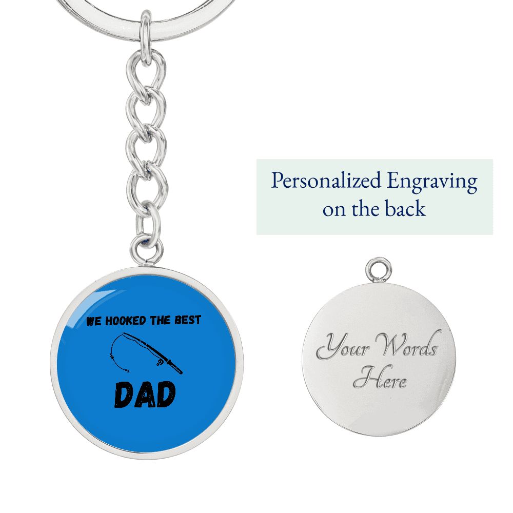 Graphic Circle Keychain For Keys | Fishing Best Dad