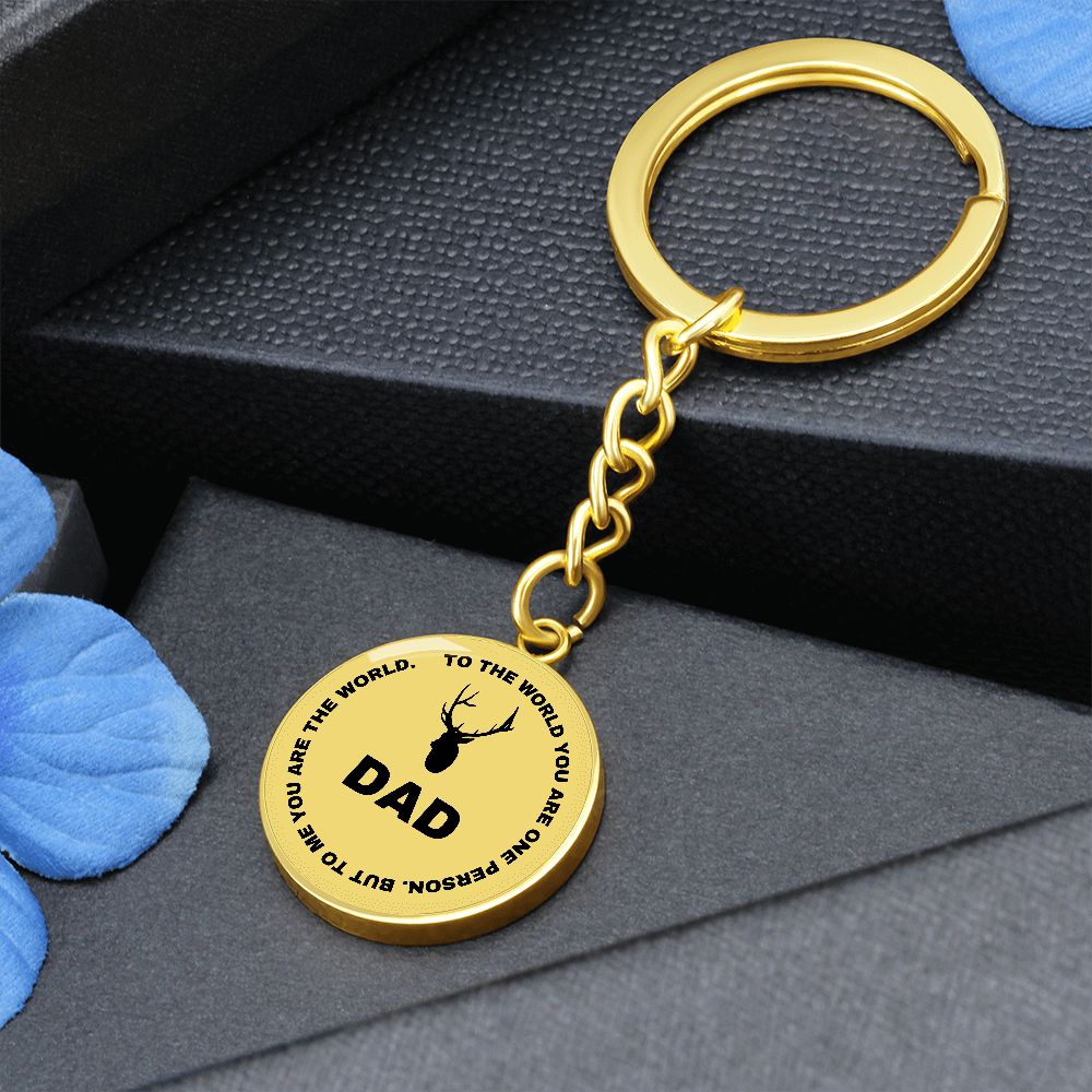 Graphic Circle Keychain For Keys | World Class Dad loves hunting