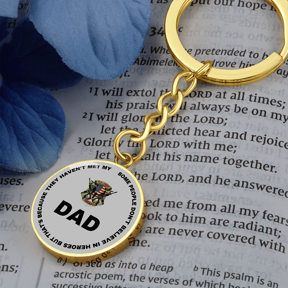 Graphic Circle Keychain For Keys | Hero Dad