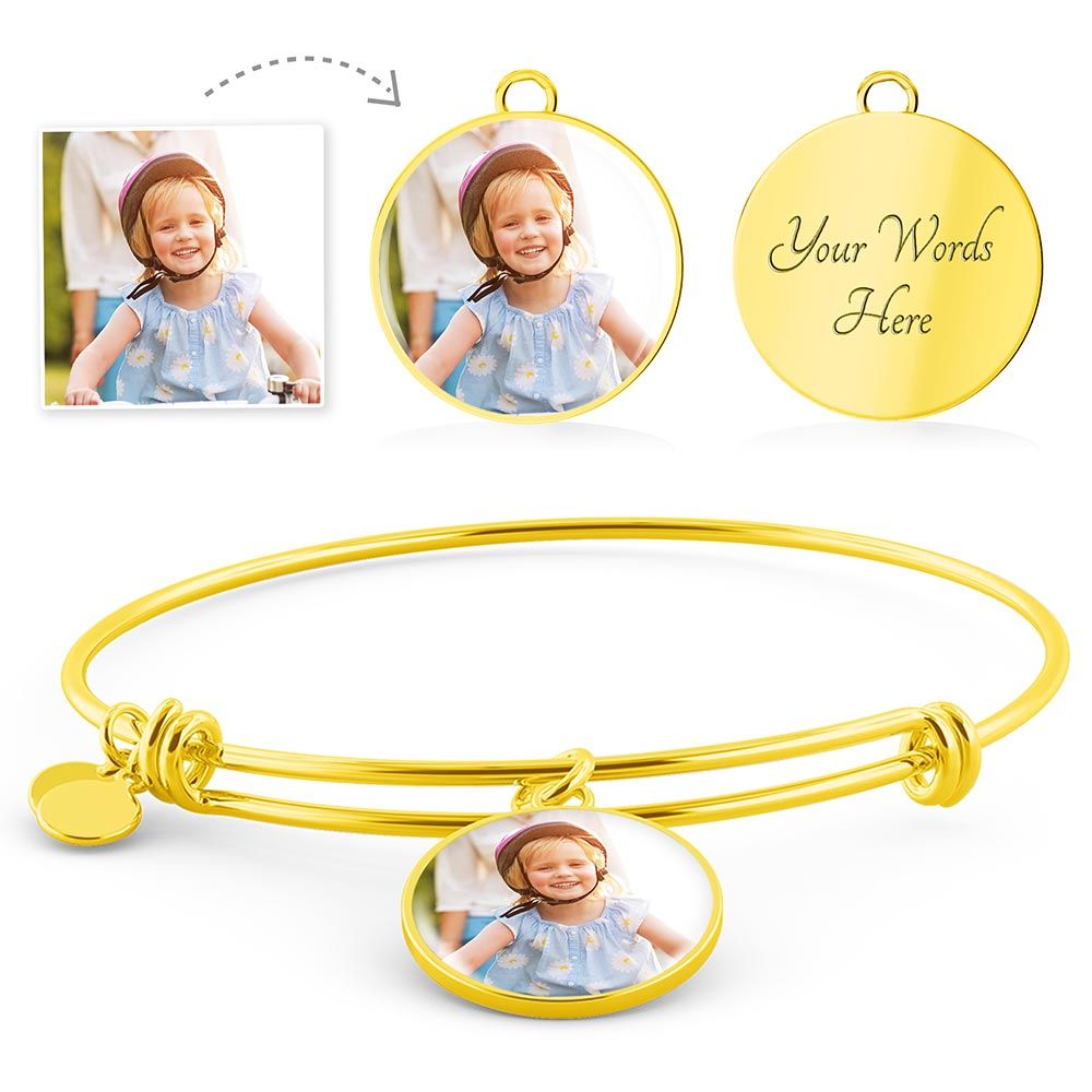 All My Love Personalized Round Photo Keepsake Bangle