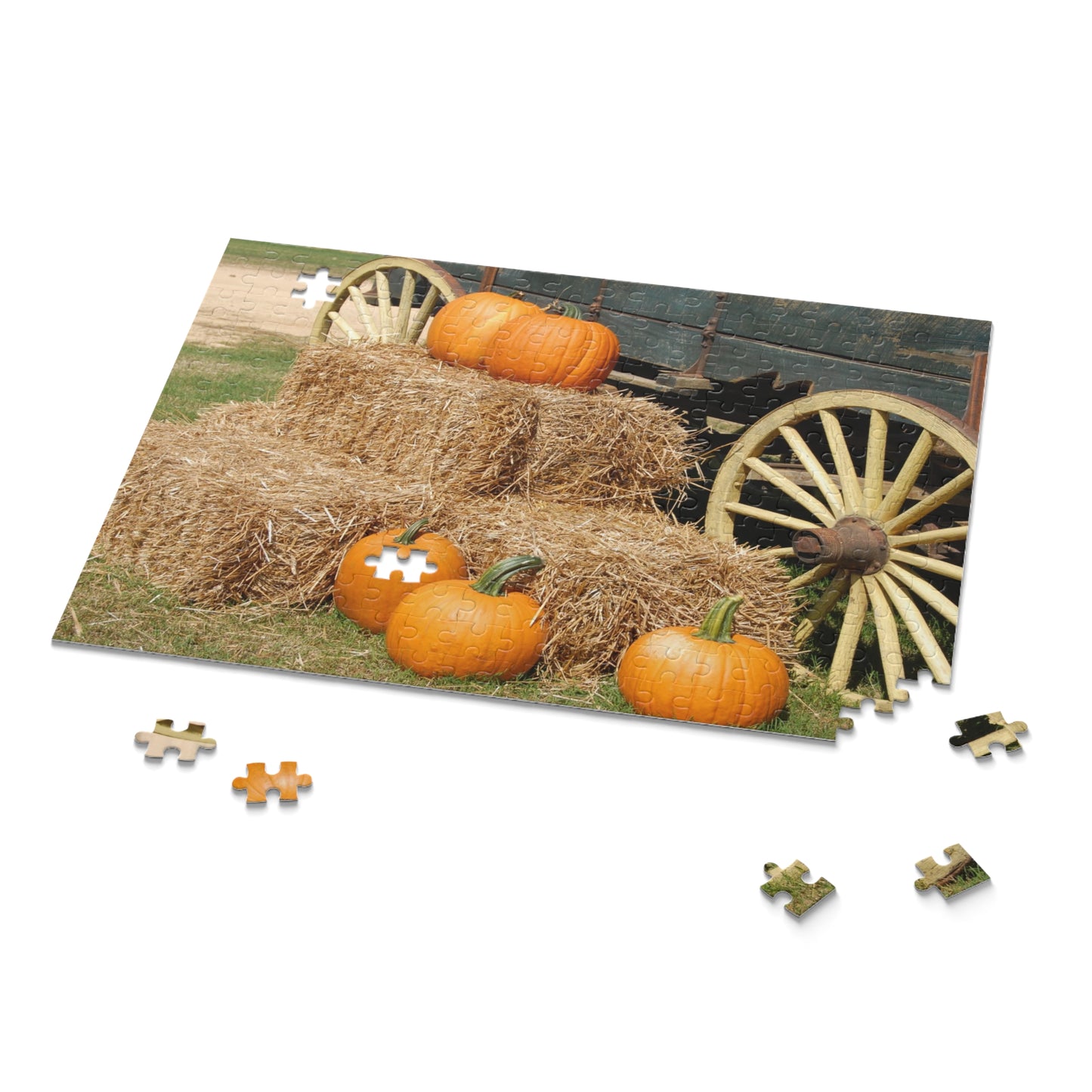 Pumpkin Hay Wagon Jigsaw Puzzle 250-Piece