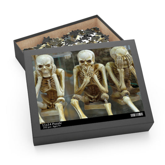 Skeletons Hear Speak See No Evil Jigsaw Puzzle 250 Piece