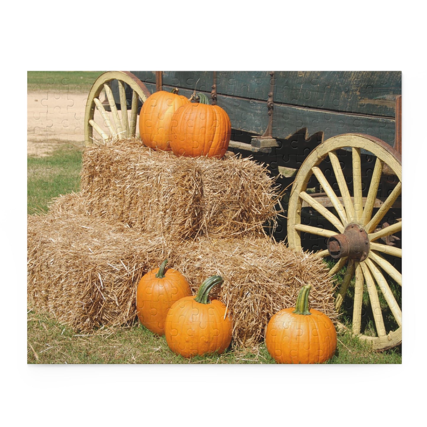 Pumpkin Hay Wagon Jigsaw Puzzle 250-Piece