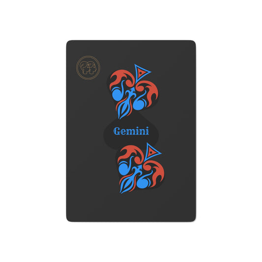 The Gemini Sign Black Playing Cards Custom Poker Cards