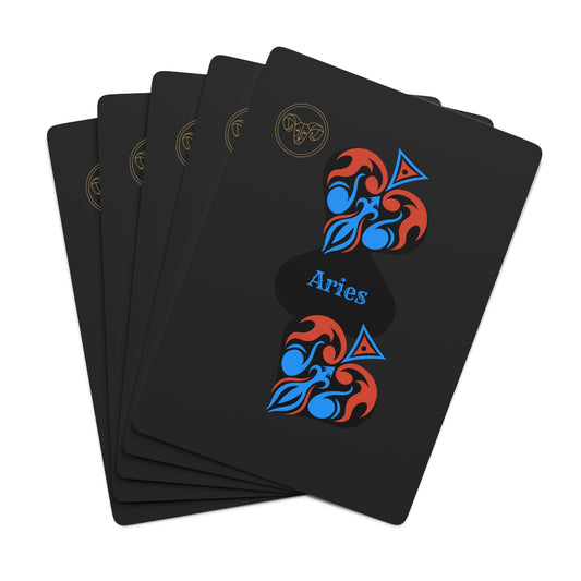 The Aries Sign Black Playing Cards Custom Poker Cards