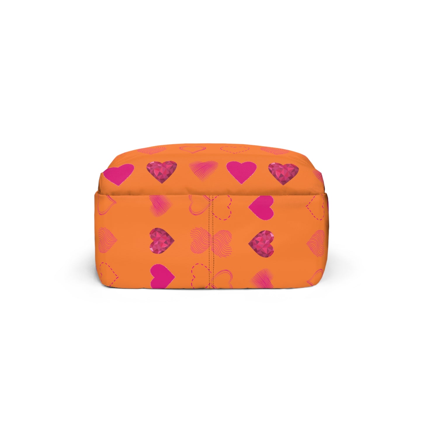 Orange with Pink Hearts | Classic Unisex Backpack Book Bag
