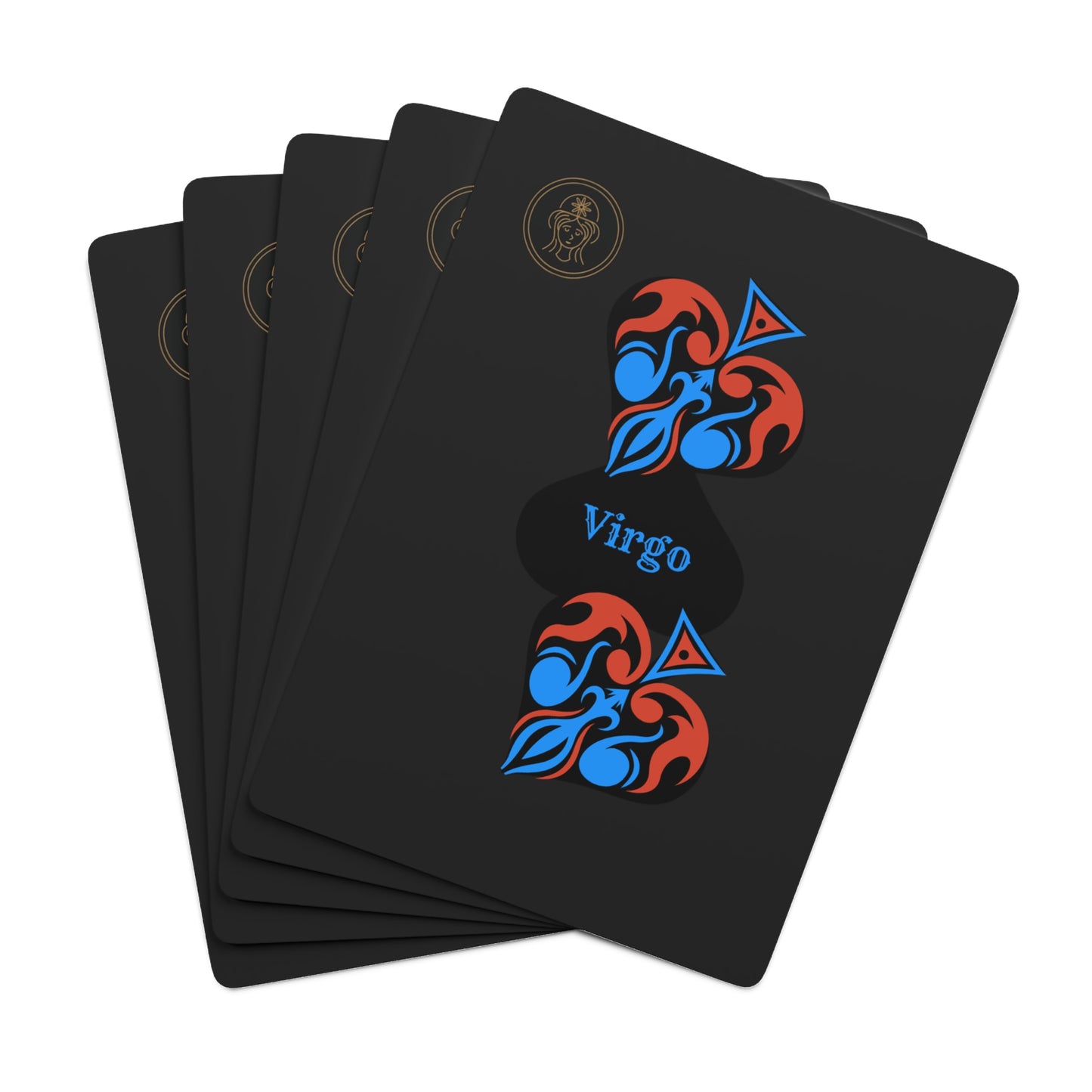 The Virgo Sign Black Playing Cards Custom Poker Cards