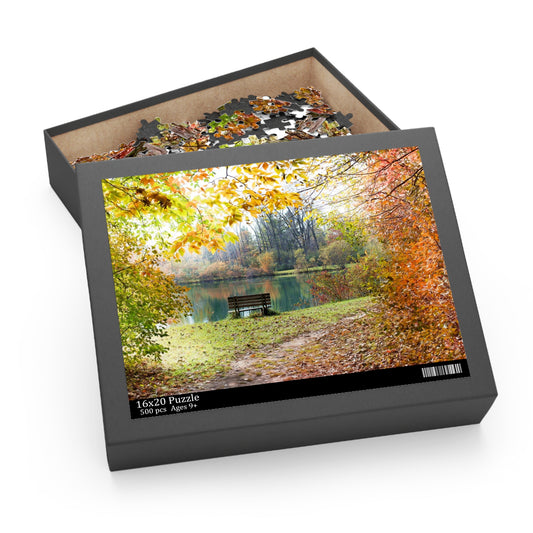 Changing Leaves Overlooking River Jigsaw Puzzle 500-Piece