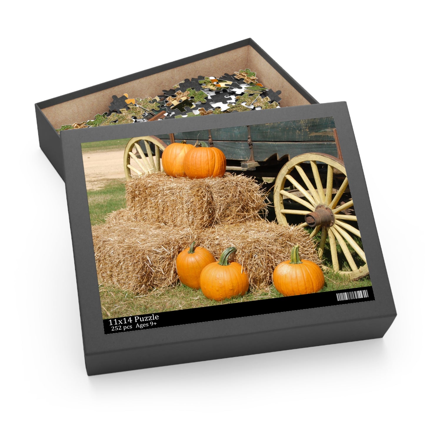 Pumpkin Hay Wagon Jigsaw Puzzle 250-Piece