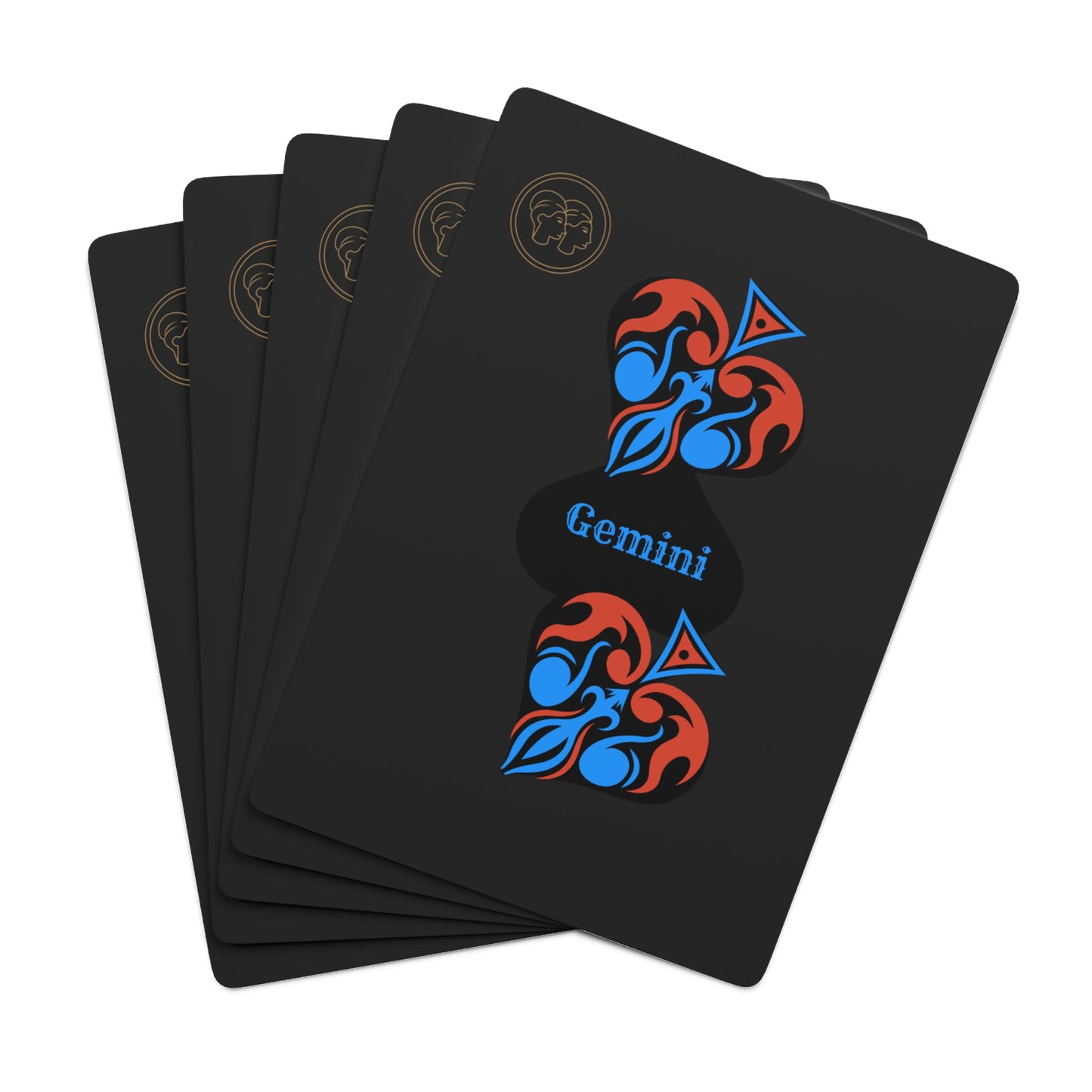 The Gemini Sign Black Playing Cards Custom Poker Cards