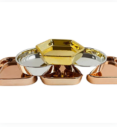 Small Decor Metallic Trinket Tray for Table Desk