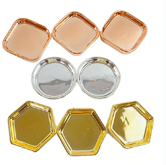 Small Decor Metallic Trinket Tray for Table Desk
