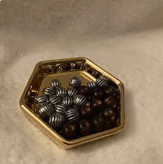 Small Decor Metallic Trinket Tray for Table Desk