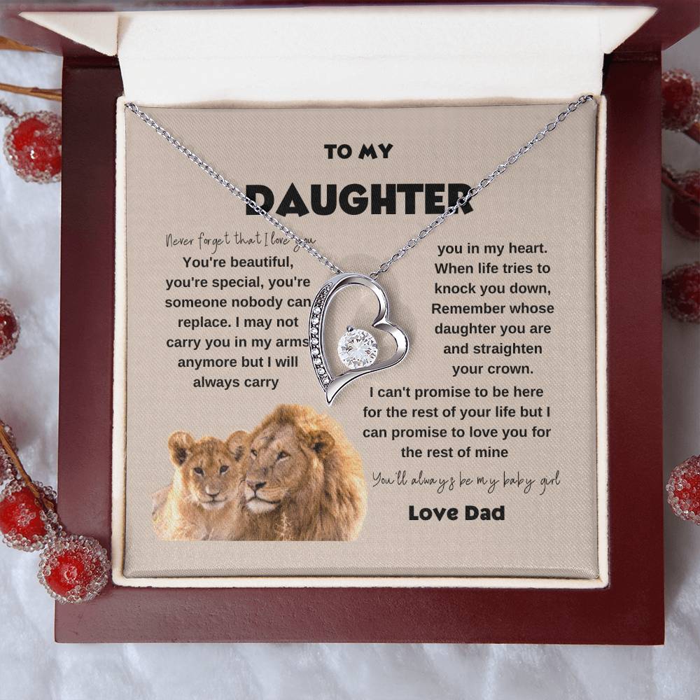 Daughter Necklace from Dad Never Forget | Necklace Gift