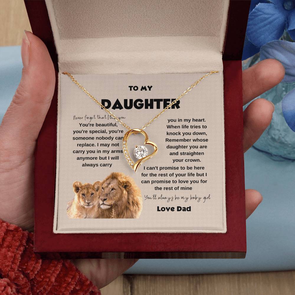 Daughter Necklace from Dad Never Forget | Necklace Gift
