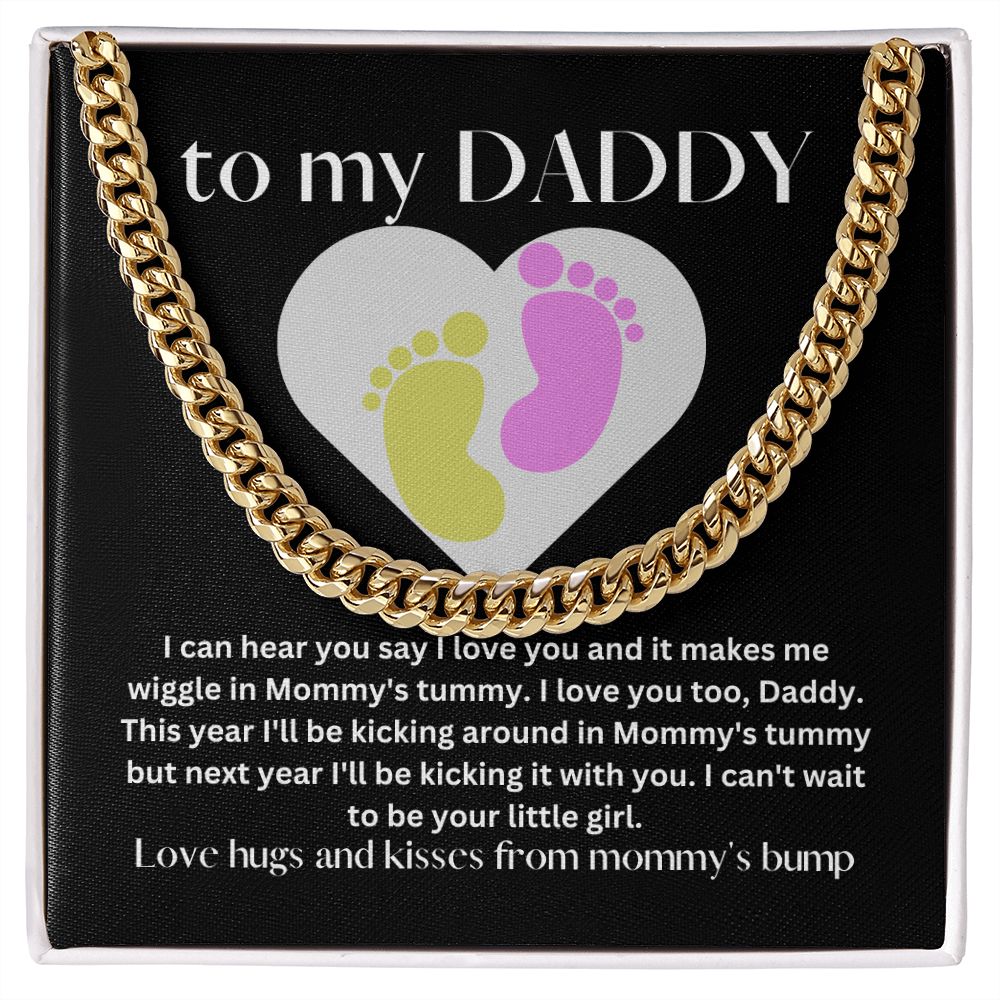 Girl Baby Bump Love | Cuban Link Chain Gift