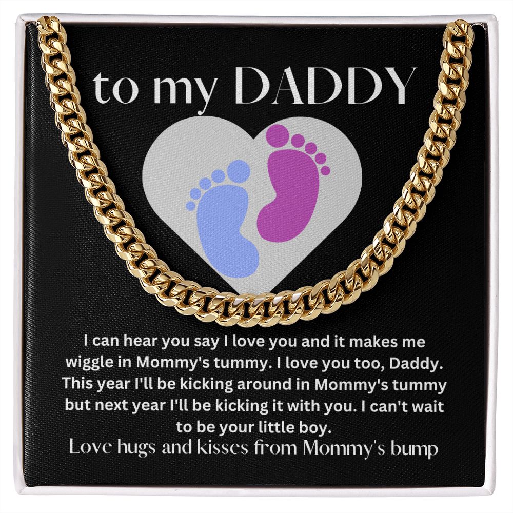 Boy Baby Bump Love | Cuban Link Chain Gift