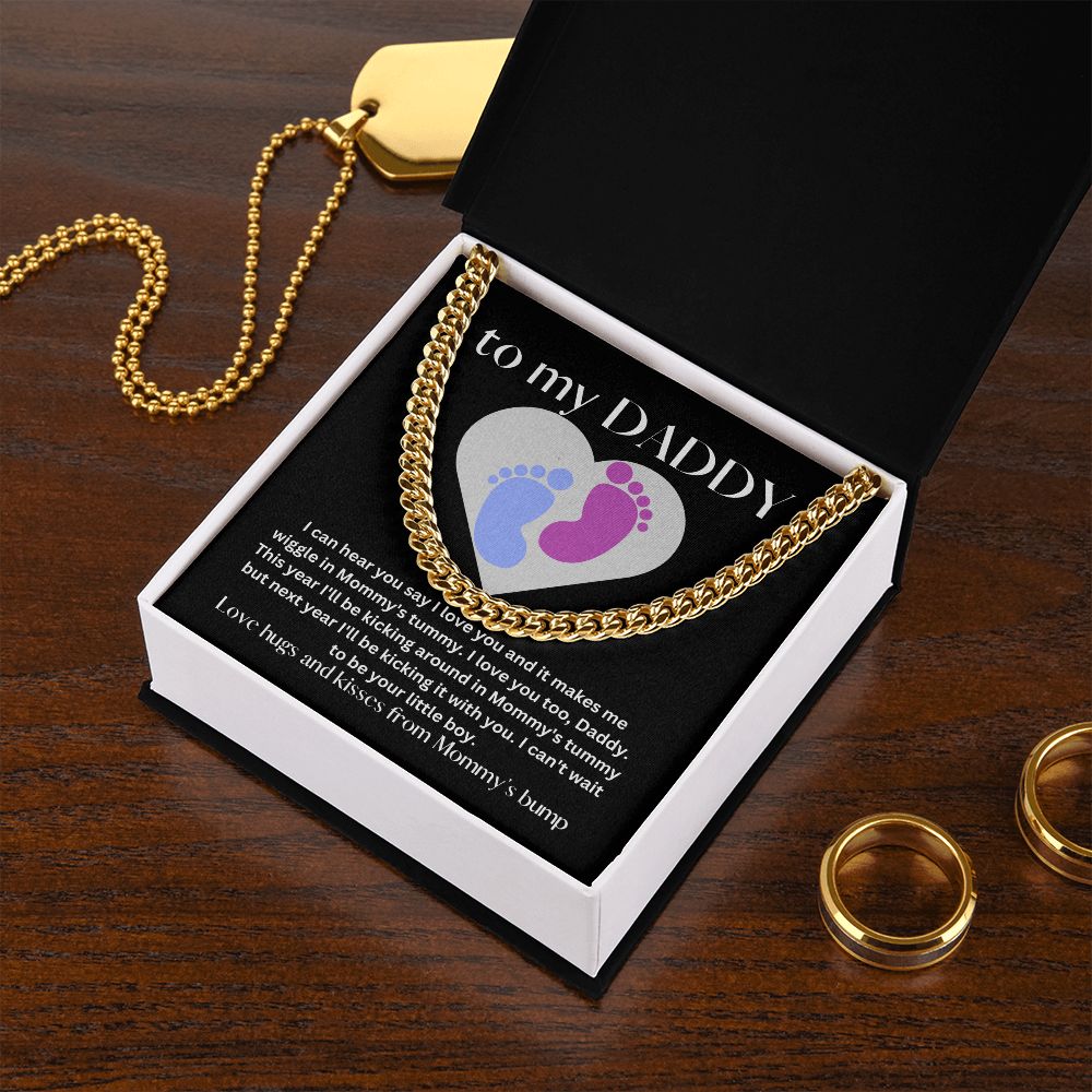 Boy Baby Bump Love | Cuban Link Chain Gift
