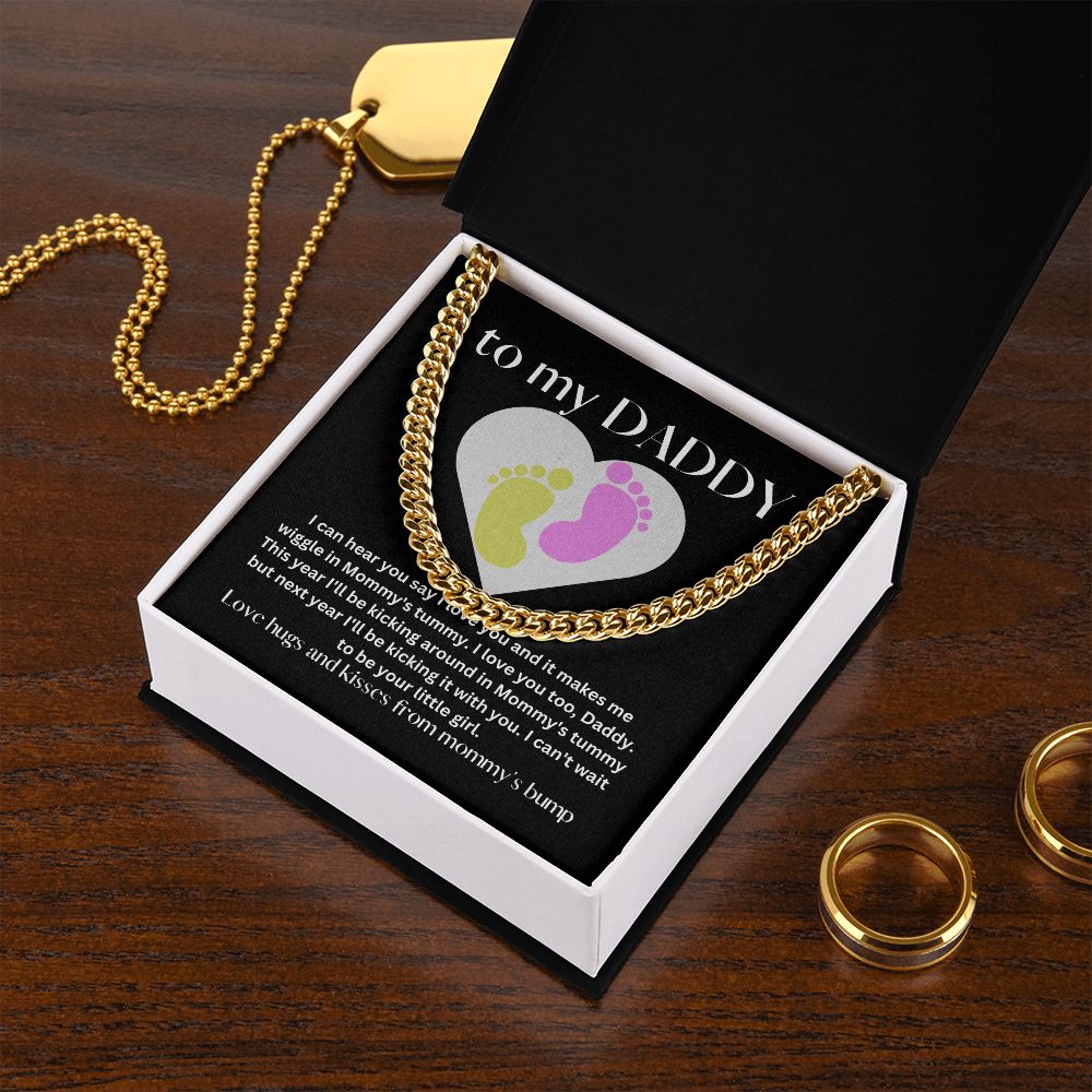 Girl Baby Bump Love | Cuban Link Chain Gift