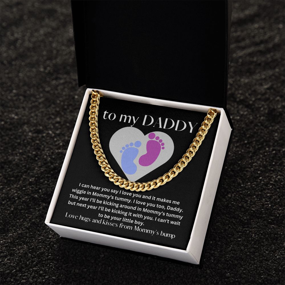 Boy Baby Bump Love | Cuban Link Chain Gift