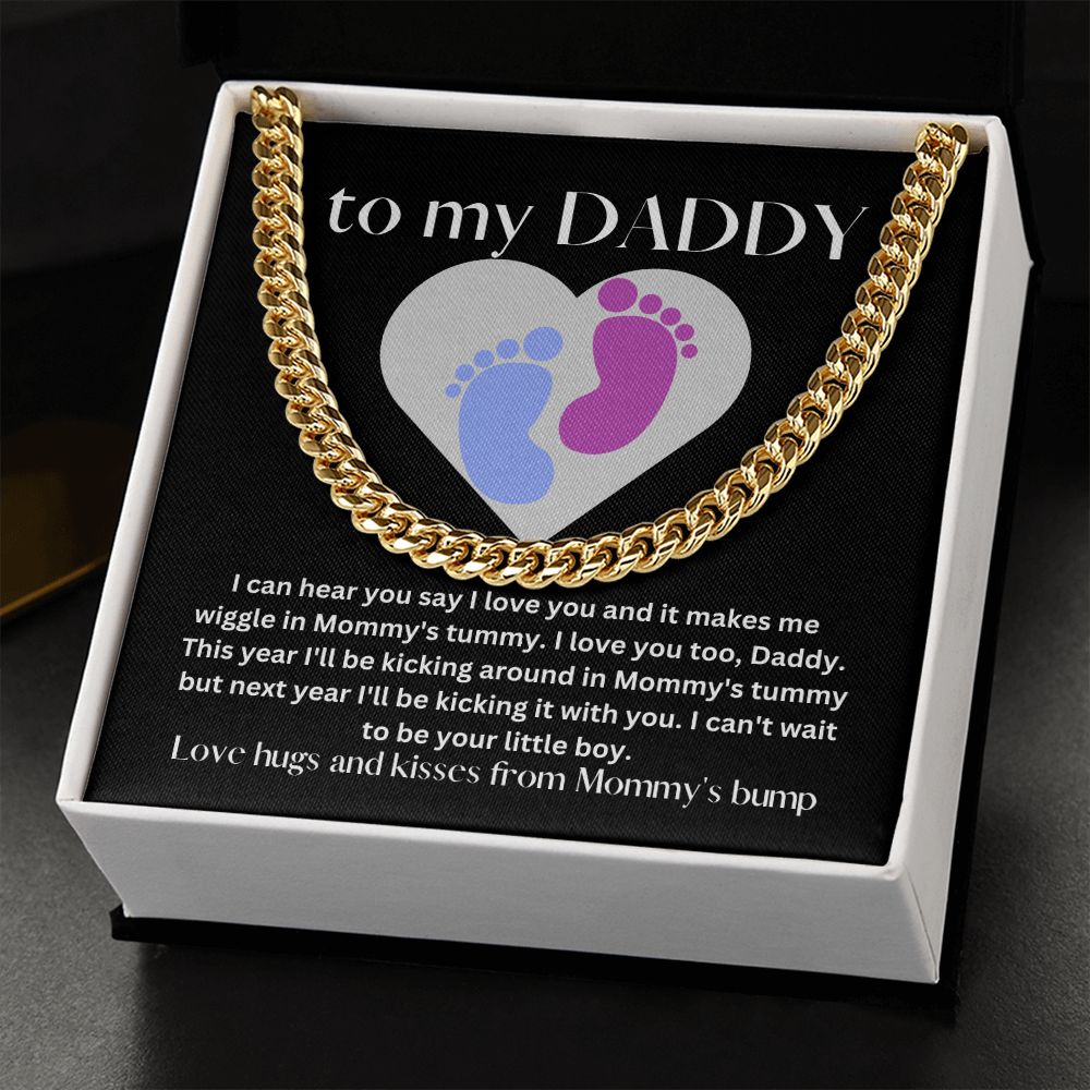 Boy Baby Bump Love | Cuban Link Chain Gift