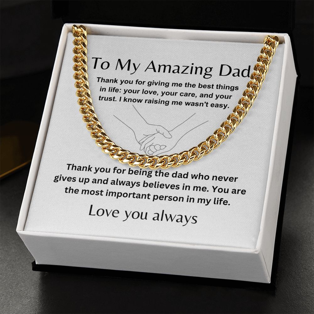 To My Father with Love | Cuban Link Chain Gift